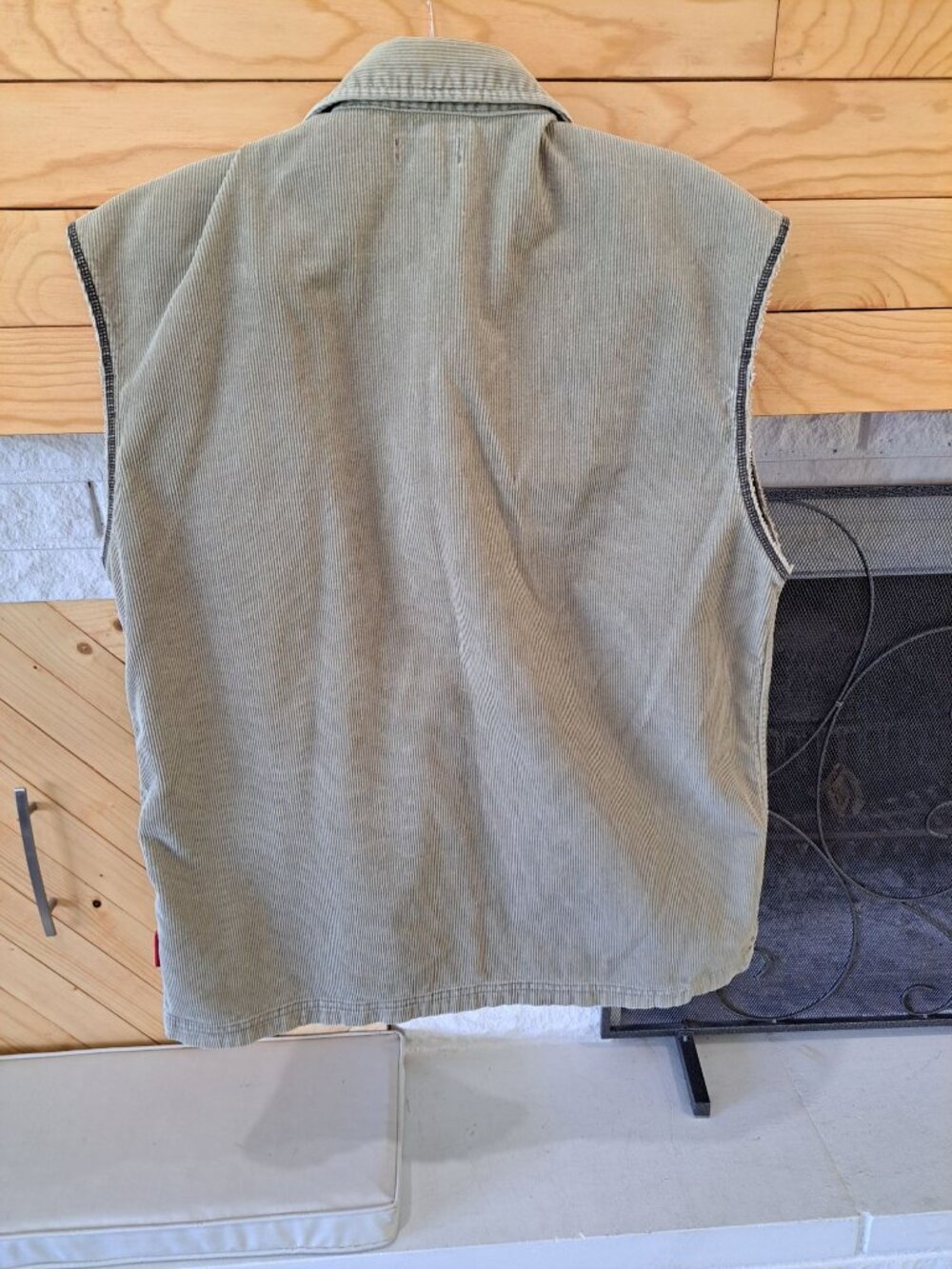 Vtg Unionbay Mens Medium Khaki Corduroy Sleeveless Button-Up Vest Pockets 90's - Picture 7 of 13
